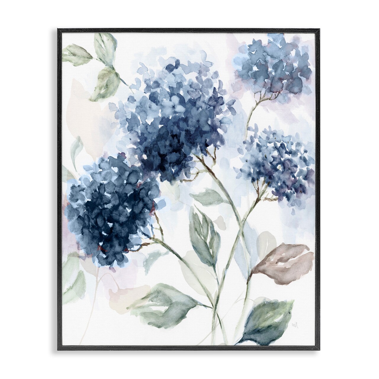 Stupell Industries Soft Hydrangea Breeze Framed Giclee, design by Nan